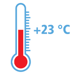 Teploměr ukazuje 23 °C, optimální teplotu pro hojení ran