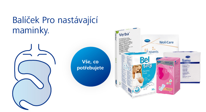 Balíček pro maminky s vložkami MoliCare, Bel a pomůckami HARTMANN