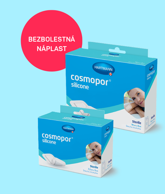 Dvě různá balení produktu Cosmopor® Silicone