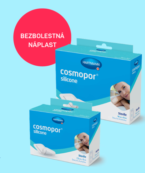 Dvě různá balení produktu Cosmopor® Silicone
