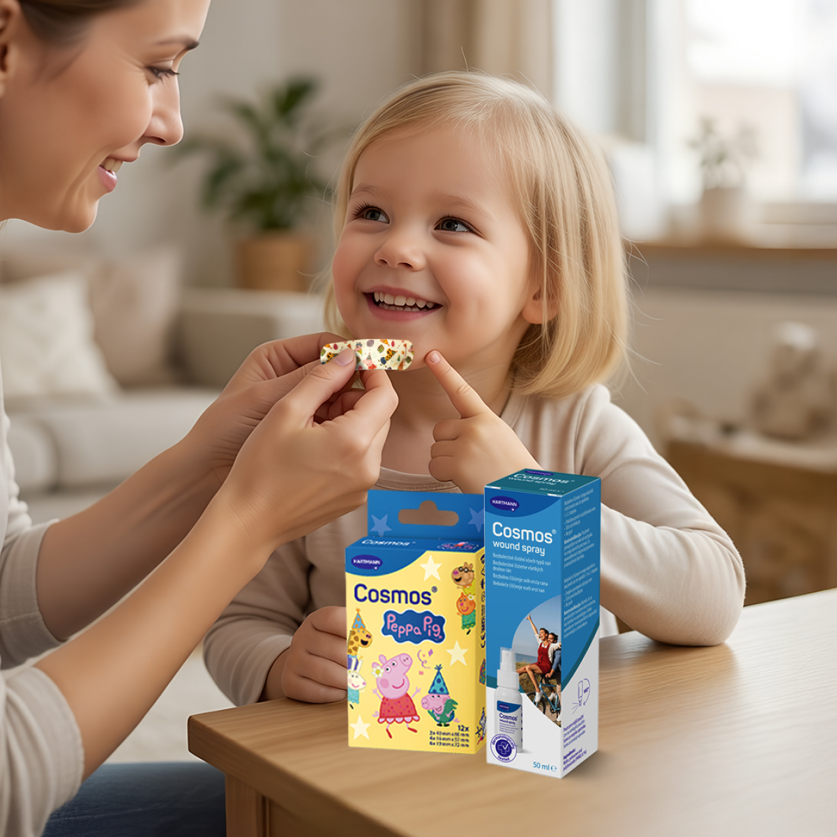 Dětské náplasti Cosmos Peppa Pig jsou určeny na drobné povrchové rány a odřeniny