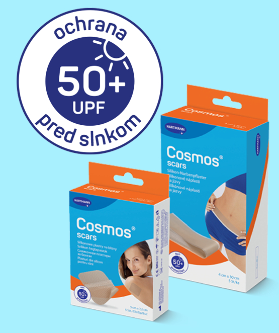 Dvě rozdílná balení ochrany před sluncem s UPF 50+ Cosmopor® Scars