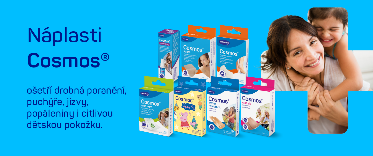 Náplasti Cosmos® ošetřují drobná poranění, puchýře, jizvy.