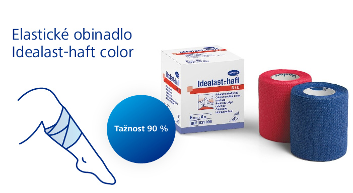 Elastické obinadlo Idealast-haft color 4 cm × 4 m, tažnost 90 %