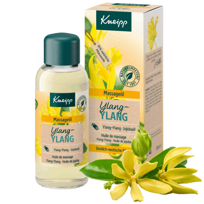 Smyslně exotická vůně oleje Kneipp ylang-ylang, získaného z květů stromu ylang-ylang