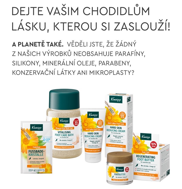 Produkty Kneipp obsahující výtažky z arniky